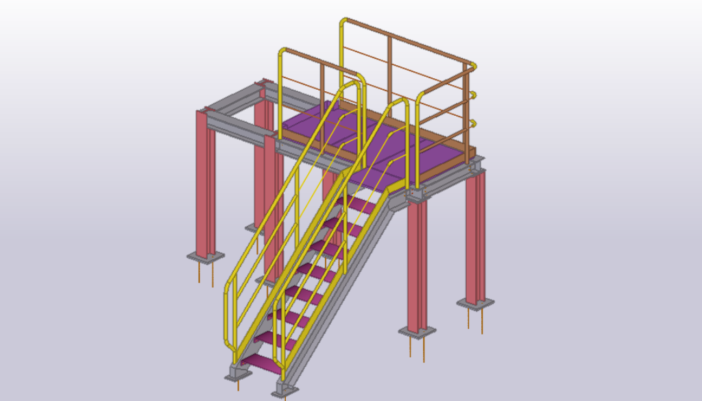 床材、手摺、階段梯子配置