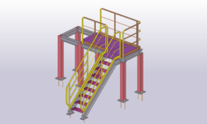 床材、手摺、階段梯子配置